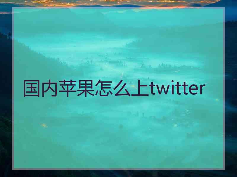 国内苹果怎么上twitter