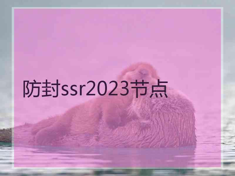 防封ssr2023节点