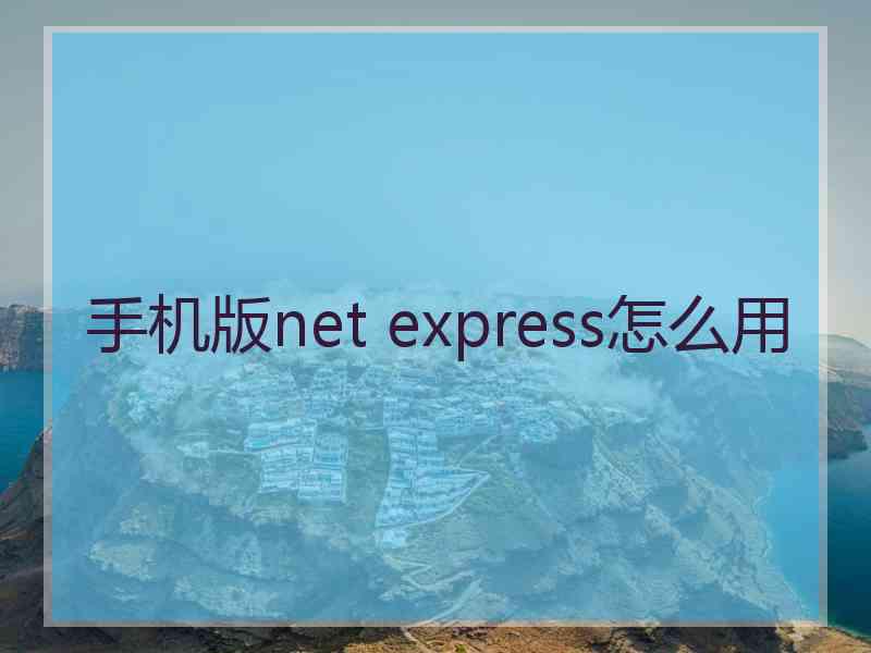 手机版net express怎么用