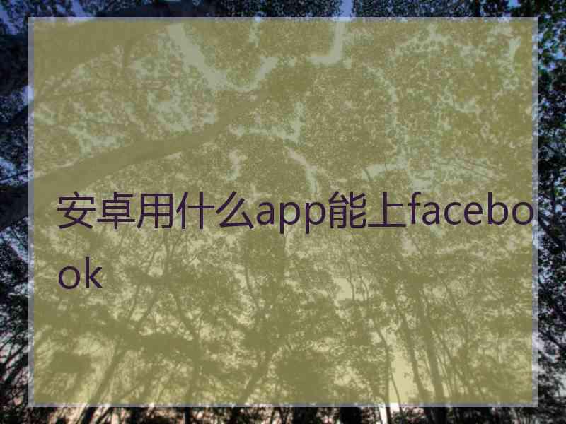 安卓用什么app能上facebook