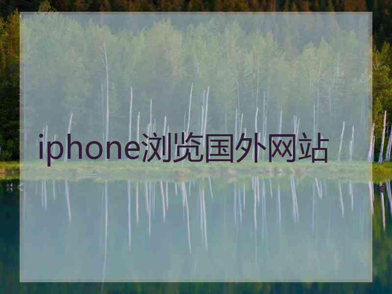 iphone浏览国外网站